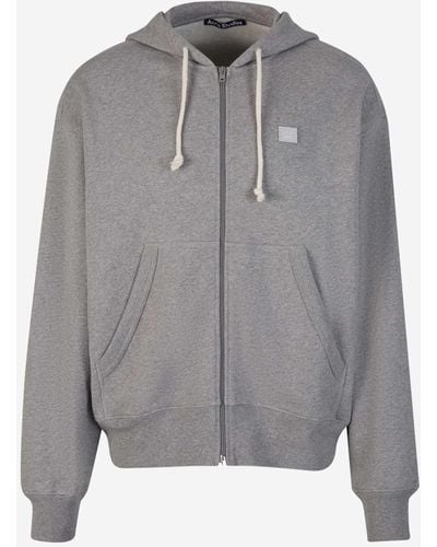 Acne Studios Hooded Cotton Sweatshirt - Grey