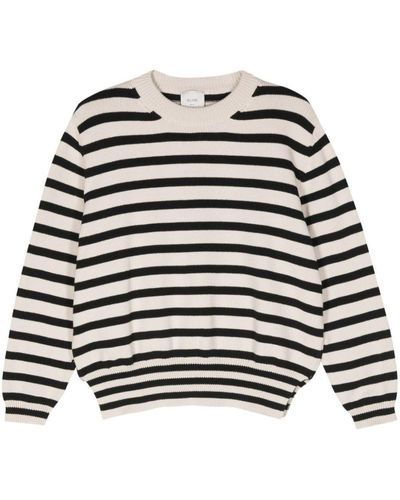Alysi Striped Sweater - Black
