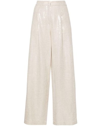 FEDERICA TOSI Bamboo Sequin Pants - Natural