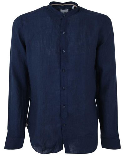 Dnl Korean Neck Shirt Clothing - Blue