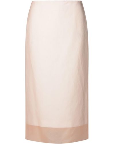 Sportmax 'Aceti1234' Silk Skirt - Natural