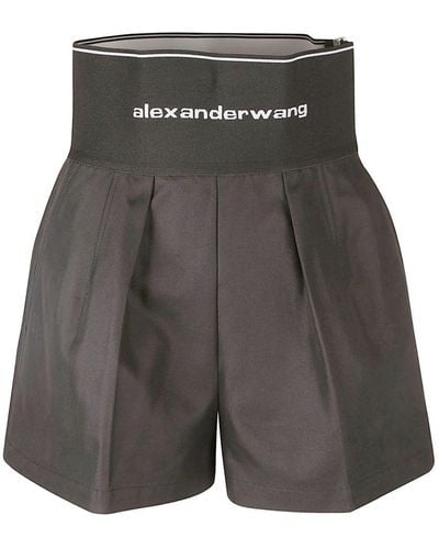 Alexander Wang Logo Waistband Safari Shorts - Black