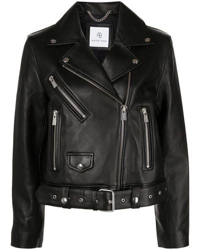 Anine Bing Leather Outerwears - Black