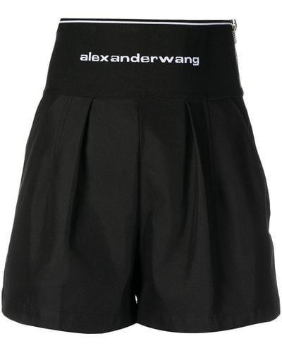 Alexander Wang Logo Waistband Safari Shorts - Black