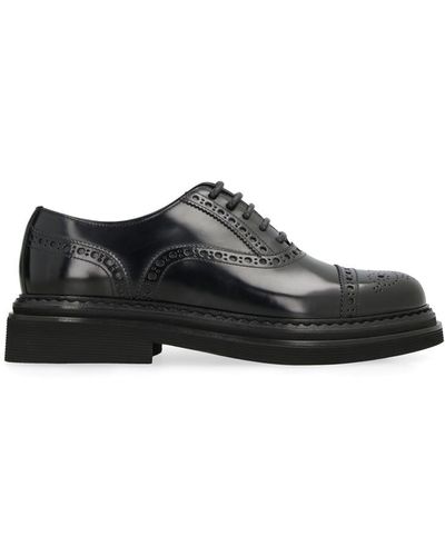 Dolce & Gabbana Brushed Calfskin Oxfords Shoes - Black