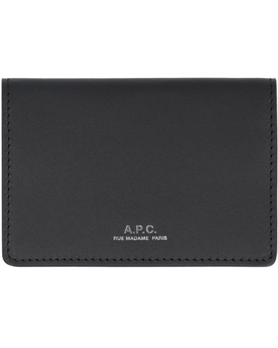 A.P.C. Stefan Leather Card Holder - Black
