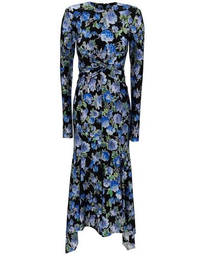 Philosophy Di Lorenzo Serafini And Maxi Dress With All-Over Floreal Print - Blue