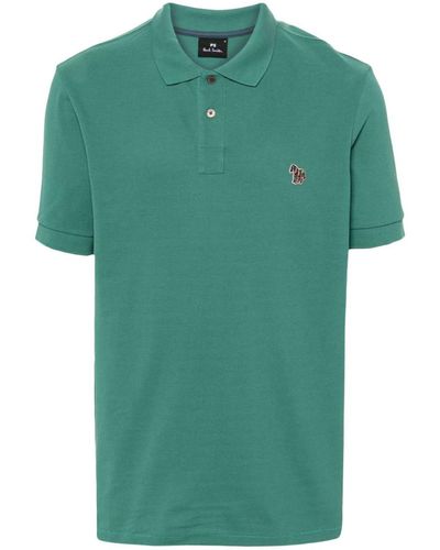 PS by Paul Smith Zebra Logo Cotton Polo Shirt - Green