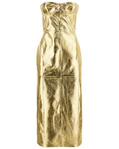 Blumarine Strapless Midi Dress - Metallic
