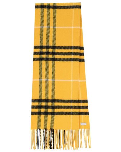Burberry Check Pattern Scarf - Yellow