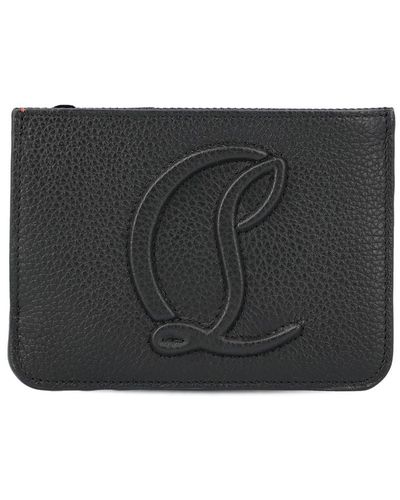 Christian Louboutin Logo Motif Debossed Card Holder - Black
