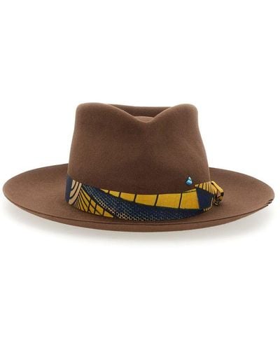 SUPERDUPER Brown Felt Bouganville Hat