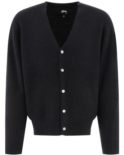 Stussy Cardigan With Ribbed - Black