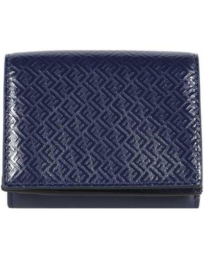 Fendi Leather Tri-fold Wallet - Blue