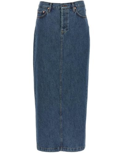 Wardrobe NYC 'column' Denim Skirt - Blue