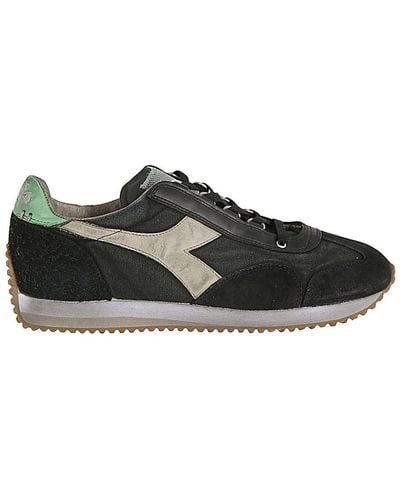 Diadora Equipe H Dirty Stone Wash Evo Trainer Shoes - Black