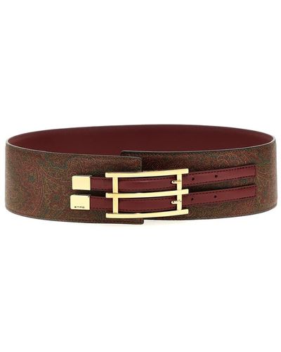 Etro Paisley Belts - Brown