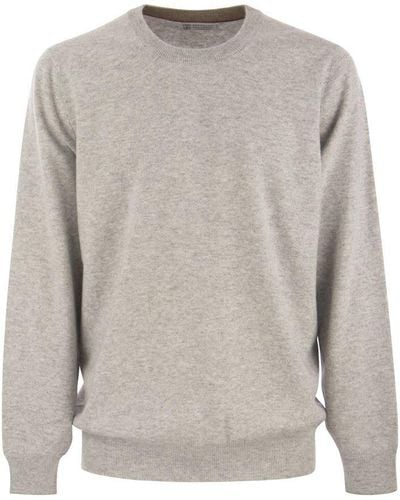 Brunello Cucinelli Pure Cashmere Crew-neck Sweater - Gray
