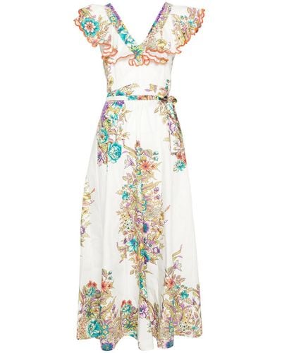 Etro Long Floral Dress - White