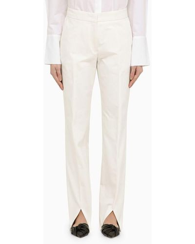 Jil Sander Trousers With Slits - White