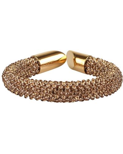 Rabanne Gold Pixel Bracelet - Brown