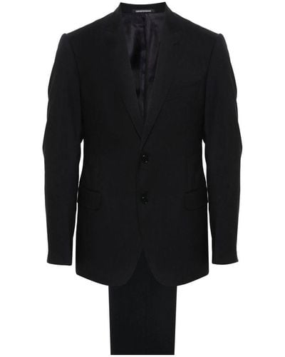 Emporio Armani Wool Single-Breasted Suit - Blue