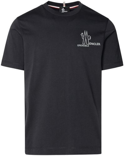 3 MONCLER GRENOBLE Navy Cotton T-shirt - Black