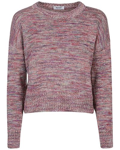 Base London Cotton And Linen Blend Sweater - Purple
