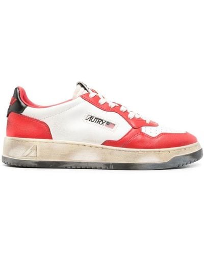 Autry Super Vintage Low Leather Trainers - Pink