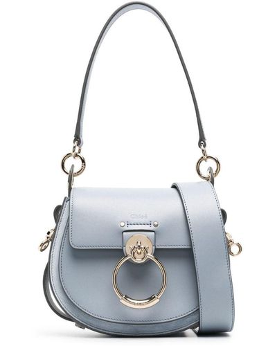Chloé Tess Small Leather Crossbody Bag - Blue