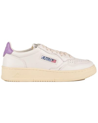 Autry And Lilac Leather Medalist Low Sneakers - Pink