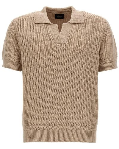 Brioni Knitted Shirt Polo - Natural