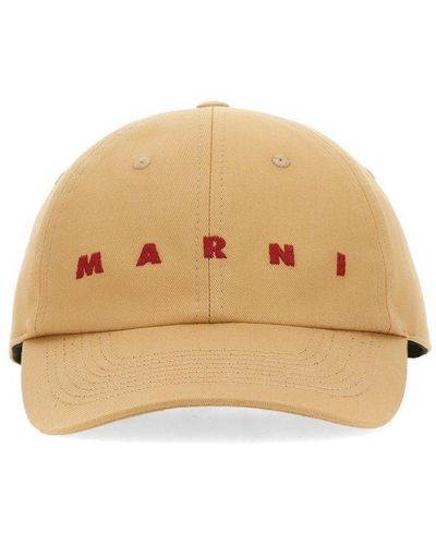 Marni Baseball Hat With Logo - Natural