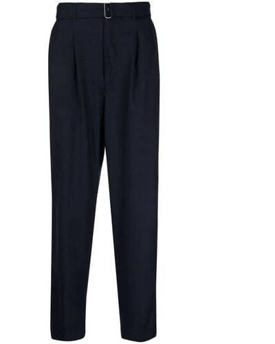 Michael Kors Flannel Belted Trousers Clothing - Blue
