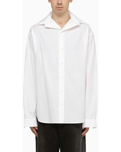 Balenciaga Kick Collar Oversize Shirt White
