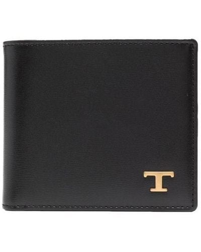 Tod's Bi-Fold T Timeless Wallet Accessories - Black