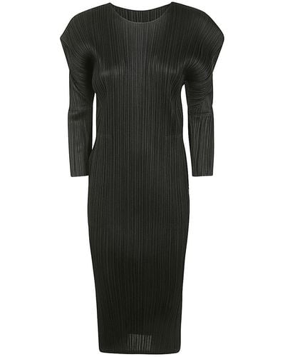 Pleats Please Issey Miyake Monthly Colours Febraury Long Dress - Black
