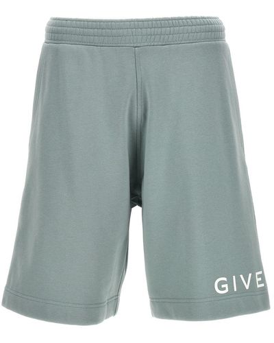 Givenchy Logo Print Bermuda Shorts - Blue