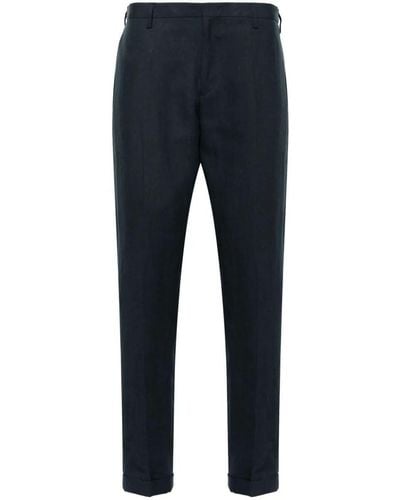Paul Smith Mid-rise Linen Chino Pants - Blue