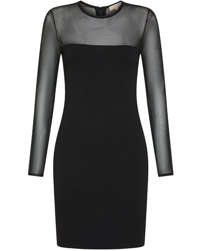 Michael Kors Short Semi-Transparent Viscose Dress - Black