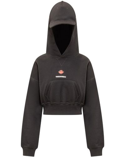 DSquared² Cropped Hoodie - Black