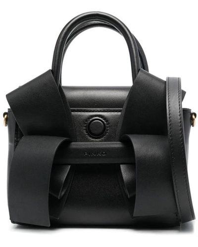 Pinko Aika Leather Tote Bag - Black