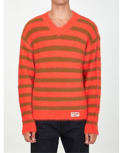 ANDERSSON BELL Orange And Beige Striped Sweater - Red