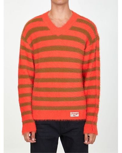 ANDERSSON BELL Orange And Beige Striped Jumper - Red