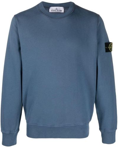 Stone Island Compass-badge Cotton Sweatshirt - Blue