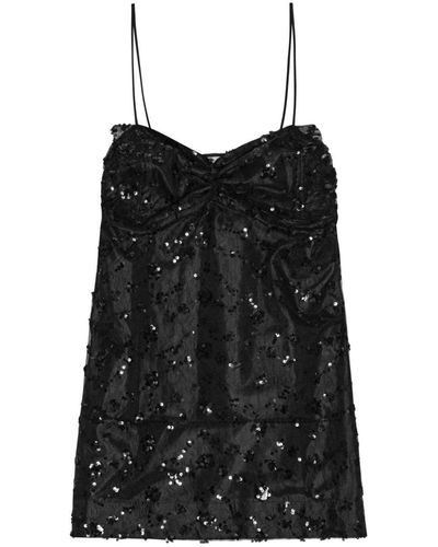 Ganni Sequin-embellished Minidress - Black