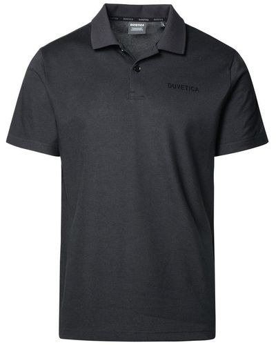 Duvetica 'Donau' Cotton Blend Polo Shirt - Black