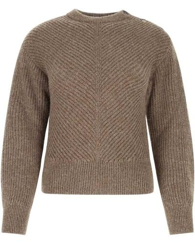 Bottega Veneta Mud Alpaca Sweater - Brown