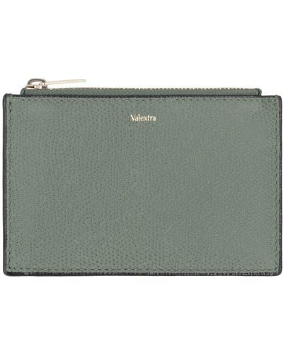 Valextra Leather Card Holder - Green