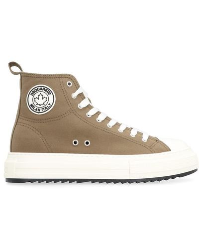 DSquared² Canvas High-Top Trainers - Natural